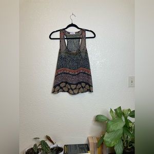 Vivace USA Boho Tank Sleeveless Blouse Semi Sheer